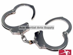 Professional Handcuffs Silver Steel Police Duty Double Lock w/Keys NEW