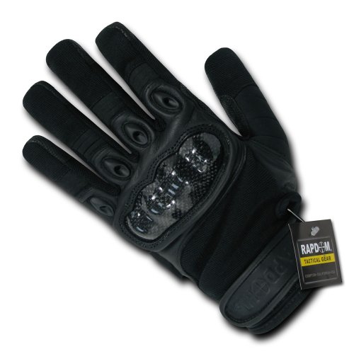 Rapdom Tactical Carbon Fiber Knuckle Gloves, Black, Small Spider Tactical