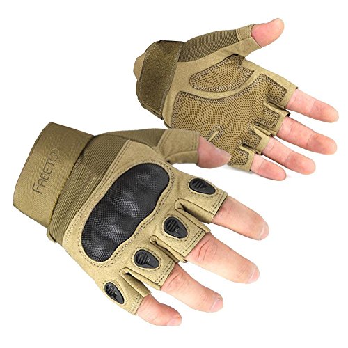 FREETOO® Mens Tactical Gloves Hard Knuckle Full Finger Protective