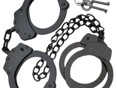 Professional Grade Handcuffs & Leg Cuffs - Stainless Steel - Black