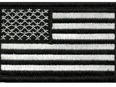 Tactical USA Flag Patch-Black & White By Seibertron