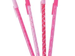 72 Pc Package of Pink Ribbon Breast Cancer Awareness Stick Pens