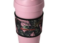 Mossy Oak Travel Mug With Break-Up Pink Camo Sleeve- 16 oz - Pink