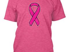 Distressed Pink Ribbon - Breast Cancer Awareness Men's T-shirt (XL, PINK)