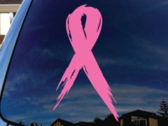 Breast Cancer Awareness Ribbon Pink Car Window Vinyl Decal Sticker 5" Tall