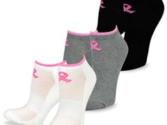 TeeHee Pink Ribbon Breast Cancer Awareness No Show Cushion Socks, 3-Pack S/11899