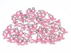 15*10mm Pink Ribbon Pendant Breast Cancer Awareness Charms Beads Dangle Pendant accessories 20pcs