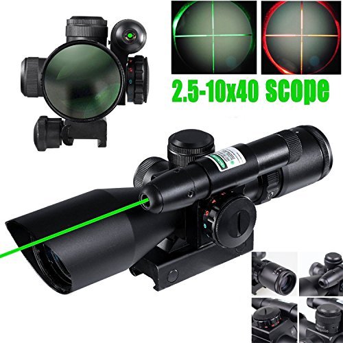 Vokul® 2.510×40 Tactical Rifle Scope Dual illuminated Mildot w/ Rail MountShockproof