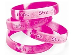 Lot Of 48 Pink Ribbon Camo ~ Breast Cancer Awareness Bracelets