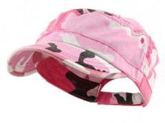 MG Women's Enzyme Washed Cotton Twill Cap Hat (Pink Camo)
