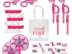 121 Piece Pink Ribbon Favors to Promote Breast Cancer Awareness / Perfect for Fundraising / 12 Pink