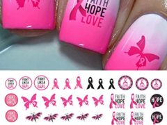 Breast Cancer Awareness Water Slide Nail Art Decals Set #3 - Salon Quality 5.5" X 3" Sheet!
