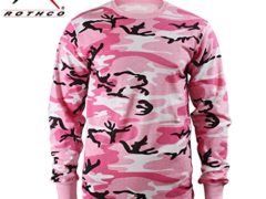 Pink Camouflage Mens Army Digital Camo Long Sleeve T-shirt, Size X-Large