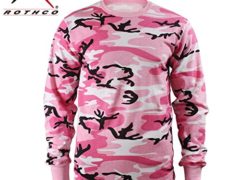 Pink Camouflage Mens Army Digital Camo Long Sleeve T-shirt, Size X-Large