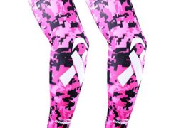 COOLOMG (Pair) Pink Ribbon Breast Cancer Awareness Arm Sleeves
