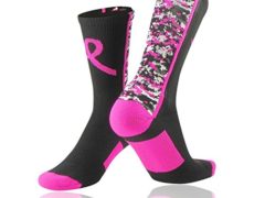 TCK Digital Camo Aware Crew Socks (Black/Neon Pink, Small)