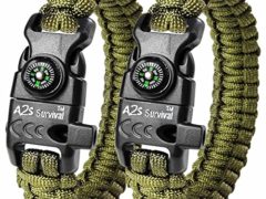 A2S Paracord Bracelet K2-Peak Series - Survival Gear Kit with Embedded