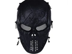 OutdoorMaster Airsoft Mask, Full Face with Metal Mesh Eye Protection (Black)