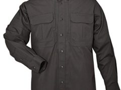 5.11 Tactical #72157 Cotton Tactical Long Sleeve Shirt (Black, X-Large)