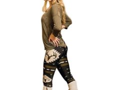 Gillberry Christmas Women Skinny Printed Stretchy Pants Leggings Yoga Pants (S, Black)