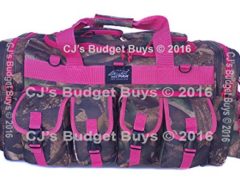 Womens Hunters Camo Pink 30 Inch Molle Tactical Shoulder Strap Travel Bag with Key Ring Carabiner