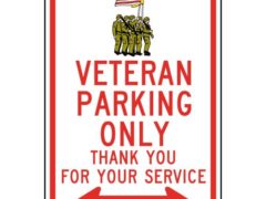 ComplianceSigns Reflective Aluminum Surface / Post Mount Parking Veteran