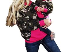 Ma&Baby Family Mother Daughter Women Girls Camo Tops Hoodie