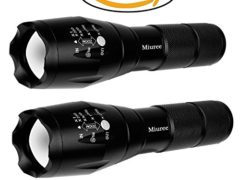 2Pcs Tactical Flashlight Water Resistant Military Grade Tac Light with 5 Modes