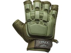 Valken V-TAC Half Finger Plastic Back Airsoft Gloves, Olive, X-Small/Small