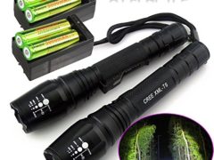 2X Police Tactical 5000 Lumens Led Flashlight 18650 Cree T6 XML Torch +Battery + Charger