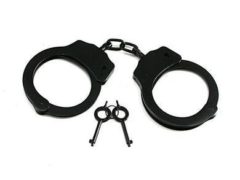 High Quality Made In Taiwan Black Finish Professional Double Locking Handcuffs