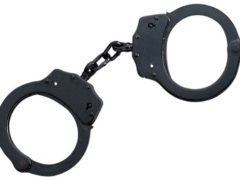 MTech USA MT-S4508DLB Series Double-Lock Handcuffs, Carbon Steel, Black