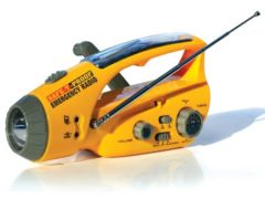 Safe-T-Proof Solar, Hand-Crank Emergency Radio, Flashlight, Beacon, Cell Phone Charger