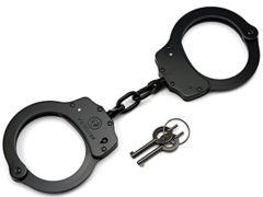 VIPERTEK Double Lock Steel Police Edition Professional Grade Handcuffs (Black)