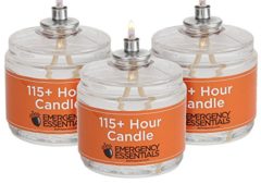 115 Hour Plus Emergency Candles, Clear Mist - SET OF 3 Long-Burning Survival Candles