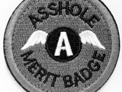 WZT Asshole Merit Badge Morale - Tactical Patch (gray)