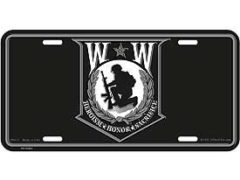 Wounded Warrior License Plate, Heroism, Honor, Sacrifice
