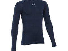 Under Armour Boys' HeatGear Armour Long Sleeve Fitted Shirt, Midnight Navy/Steel, Youth X-Large