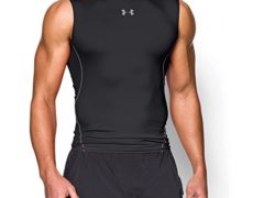 Under Armour Men's HeatGear Armour Sleeveless Compression Shirt, Black/Steel, XX-Large