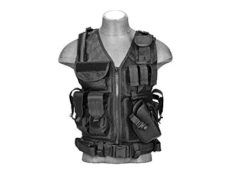 Lancer Tactical Cross Draw Tactical Vest, Black
