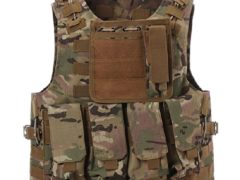 CAMTOA Tactical Vest Combat Molle Assault Military Army Airsoft Tactical SWAT Vest for Police Holster CP Camo 2