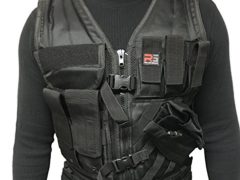 SKT TACTICAL MOLLE VEST BUILT TO LAST FREE USA FLAG PATCH (Swat Black)