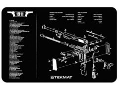 TekMat 11-Inch X 17-Inch Handgun Cleaning Mat with 1911 Imprint, Black