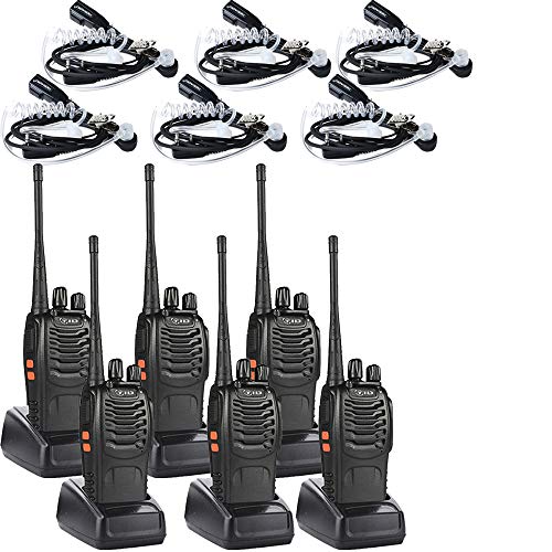 Walkie Talkies(6 Pack) 2 Way Radio with 6 Earpiece UHF 400470Mhz Two
